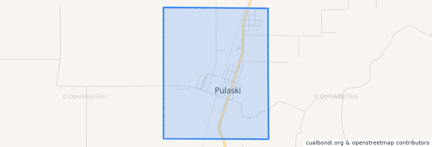 Mapa de ubicacion de Pulaski.