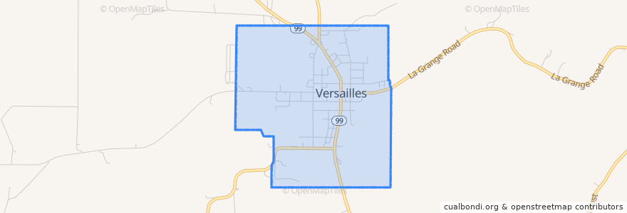 Mapa de ubicacion de Versailles.