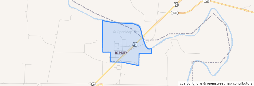 Mapa de ubicacion de Ripley.