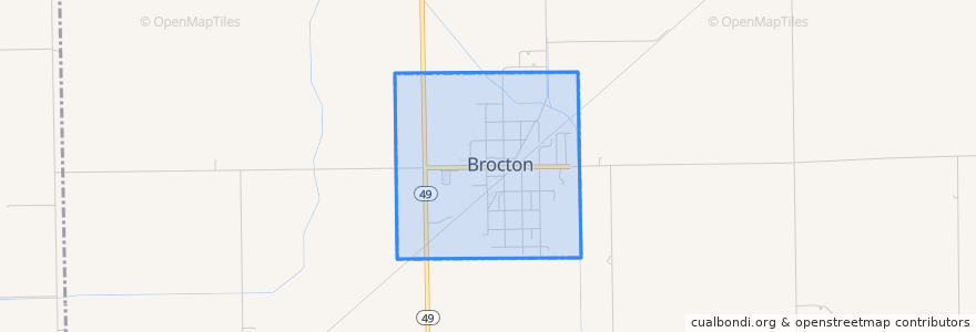 Mapa de ubicacion de Brocton.