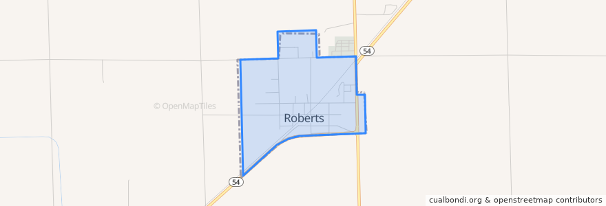 Mapa de ubicacion de Roberts.