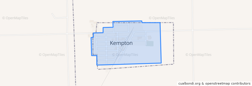 Mapa de ubicacion de Kempton.