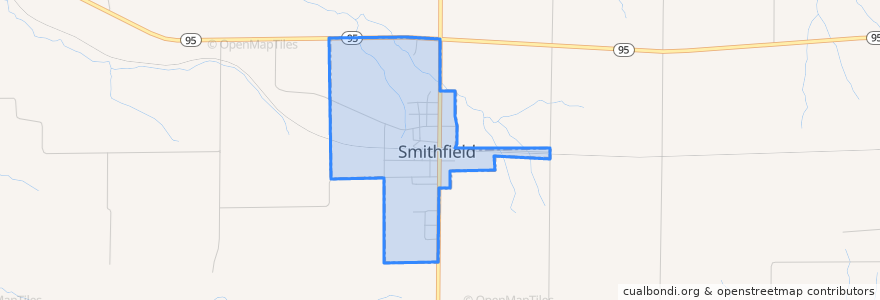 Mapa de ubicacion de Smithfield.