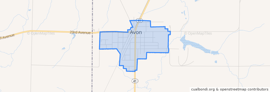 Mapa de ubicacion de Avon.