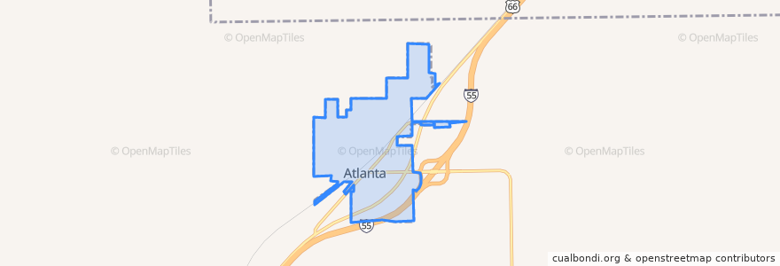 Mapa de ubicacion de Atlanta.