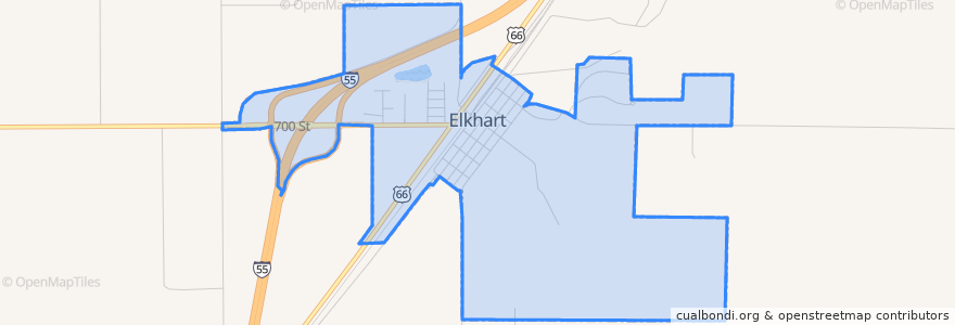 Mapa de ubicacion de Elkhart.