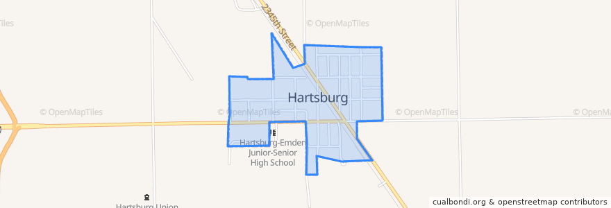 Mapa de ubicacion de Hartsburg.