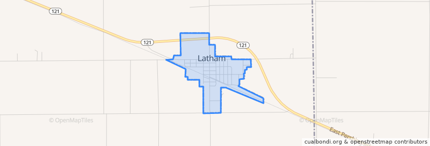 Mapa de ubicacion de Latham.