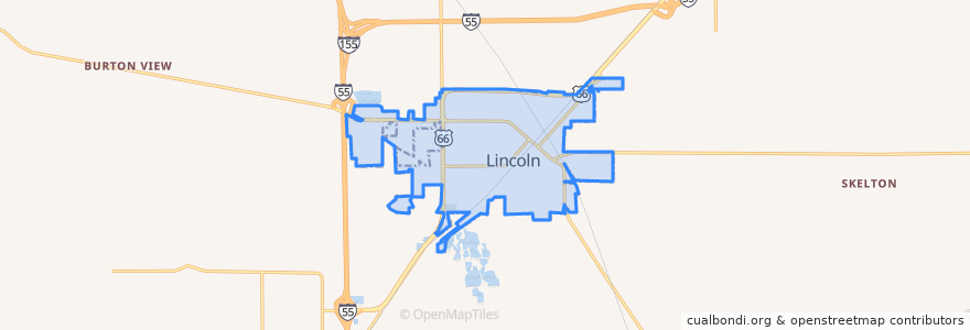 Mapa de ubicacion de Lincoln.