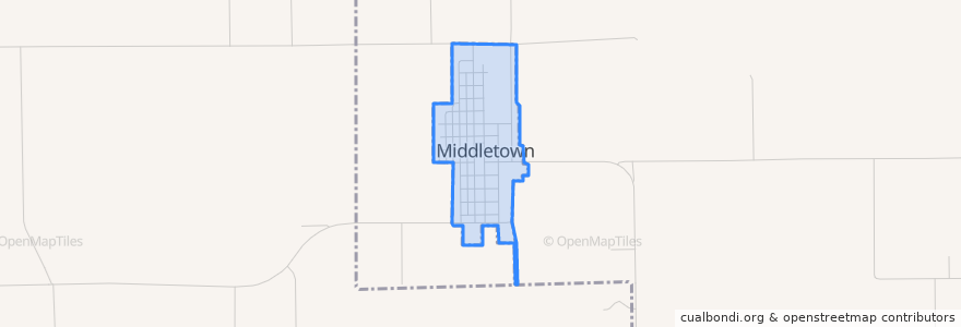 Mapa de ubicacion de Middletown.