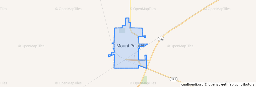 Mapa de ubicacion de Mount Pulaski.