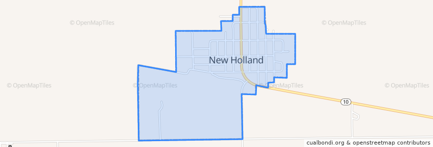 Mapa de ubicacion de New Holland.