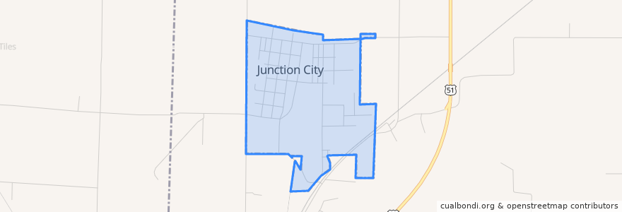 Mapa de ubicacion de Junction City.