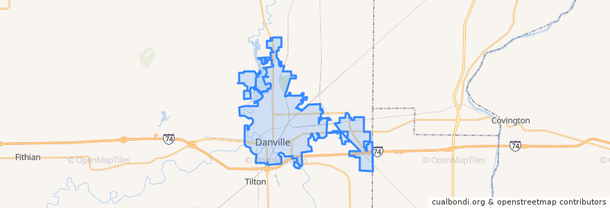 Mapa de ubicacion de Danville.