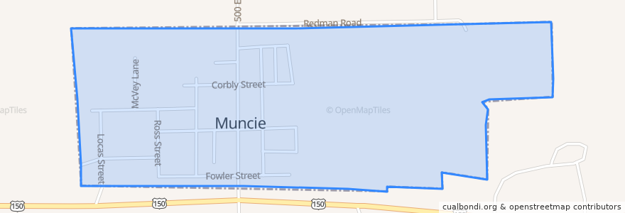 Mapa de ubicacion de Muncie.