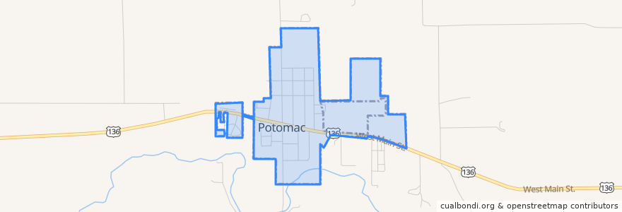 Mapa de ubicacion de Potomac.