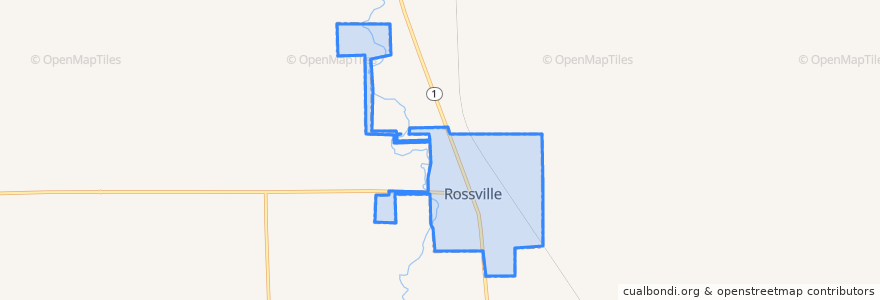 Mapa de ubicacion de Rossville.