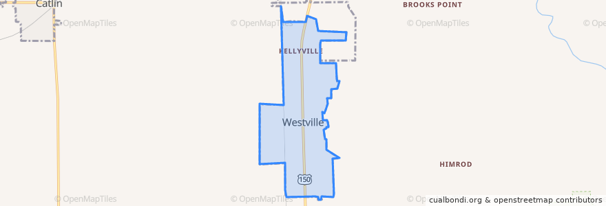 Mapa de ubicacion de Westville.