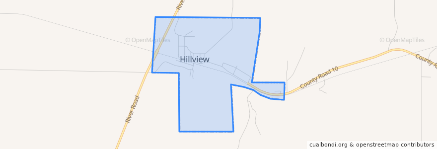 Mapa de ubicacion de Hillview.