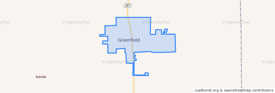 Mapa de ubicacion de Greenfield.