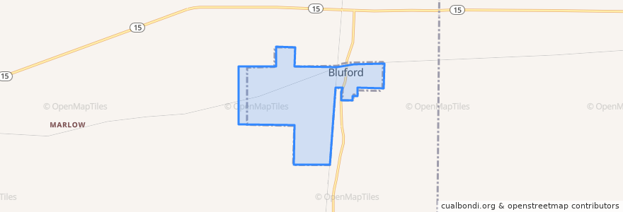 Mapa de ubicacion de Bluford.