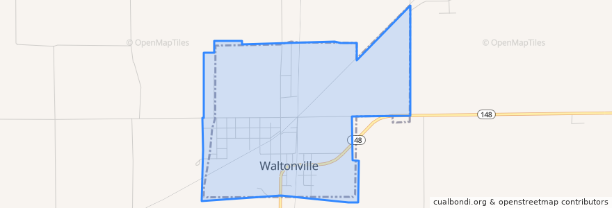 Mapa de ubicacion de Waltonville.