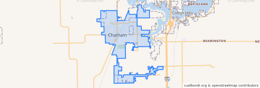 Mapa de ubicacion de Chatham.