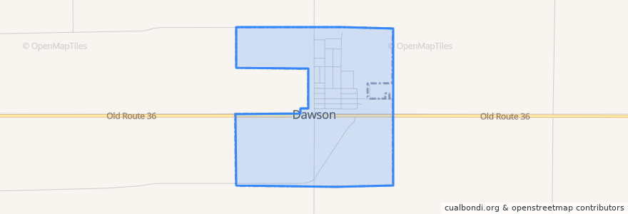 Mapa de ubicacion de Dawson.