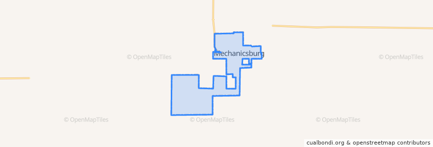 Mapa de ubicacion de Mechanicsburg.