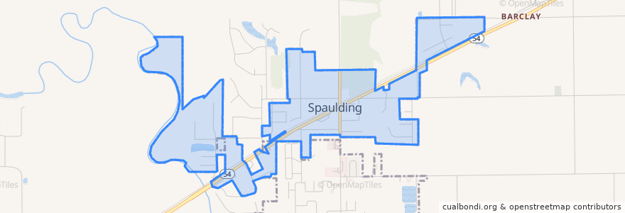 Mapa de ubicacion de Spaulding.