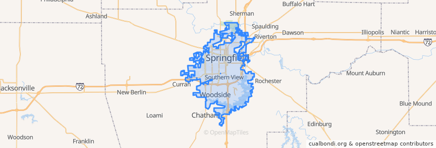 Mapa de ubicacion de Springfield.