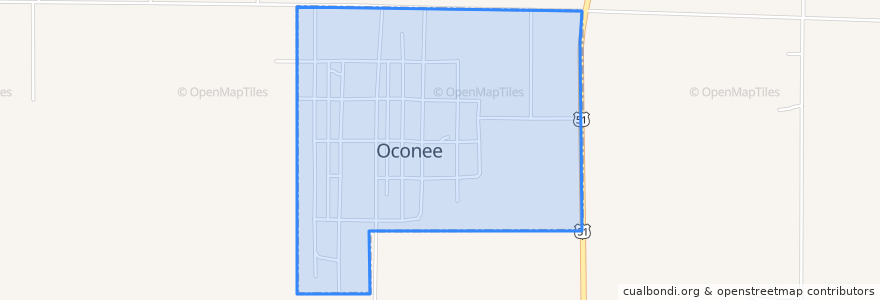 Mapa de ubicacion de Oconee.