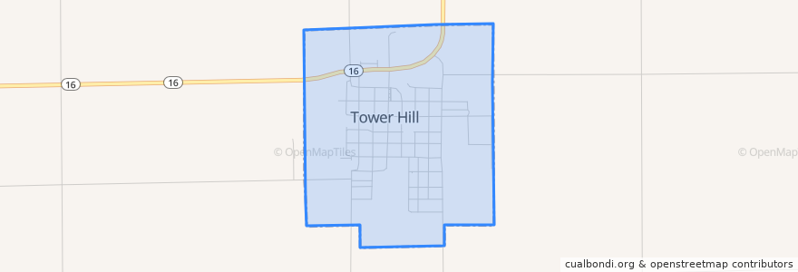 Mapa de ubicacion de Tower Hill.