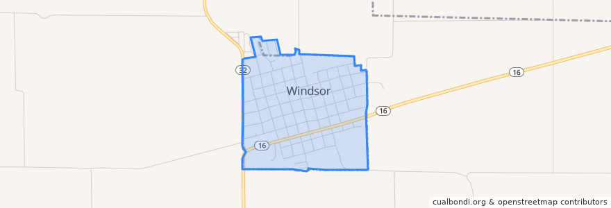 Mapa de ubicacion de Windsor.