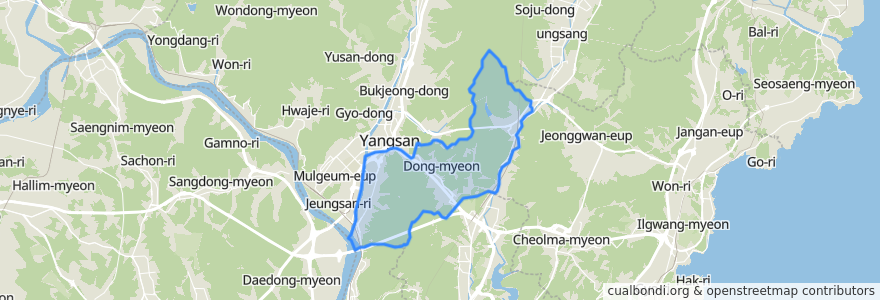 Mapa de ubicacion de 동면.