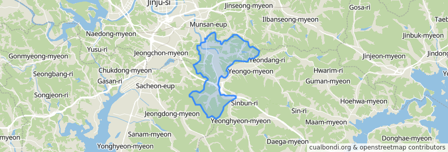 Mapa de ubicacion de 금곡면.