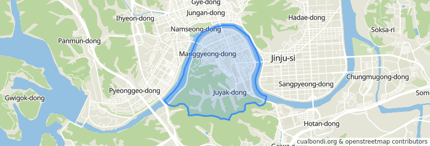 Mapa de ubicacion de 천전동.