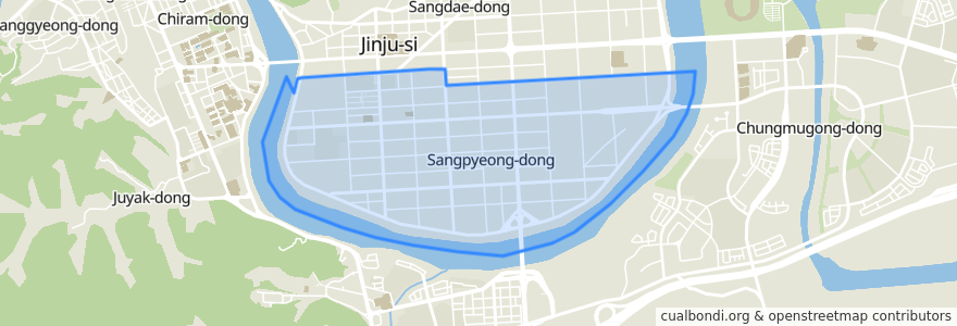 Mapa de ubicacion de Sangpyeong-dong.