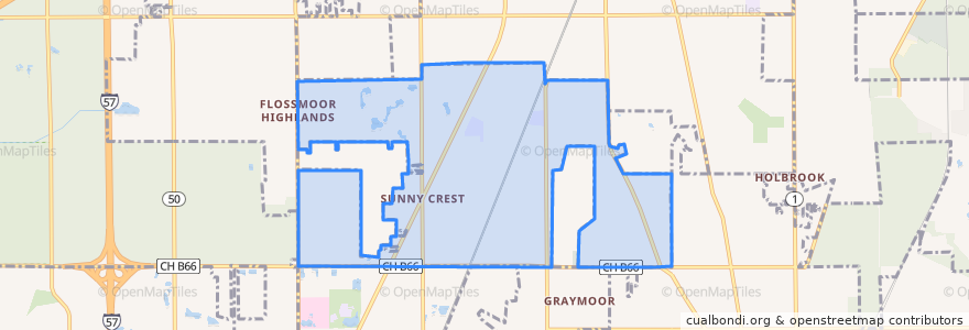 Mapa de ubicacion de Flossmoor.