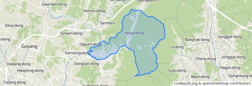 Mapa de ubicacion de 효자동.