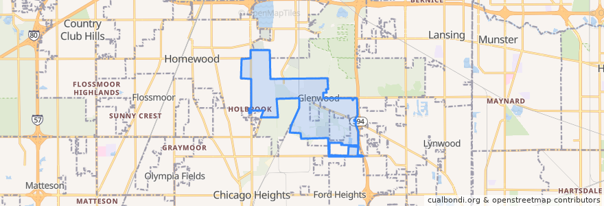 Mapa de ubicacion de Glenwood.