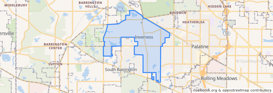 Mapa de ubicacion de Inverness.