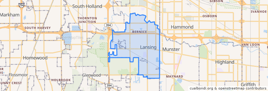 Mapa de ubicacion de Lansing.