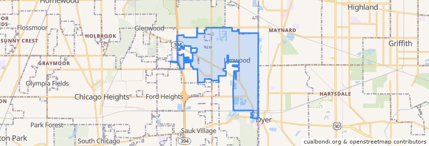 Mapa de ubicacion de Lynwood.