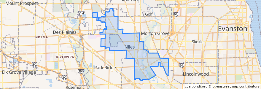 Mapa de ubicacion de Niles.