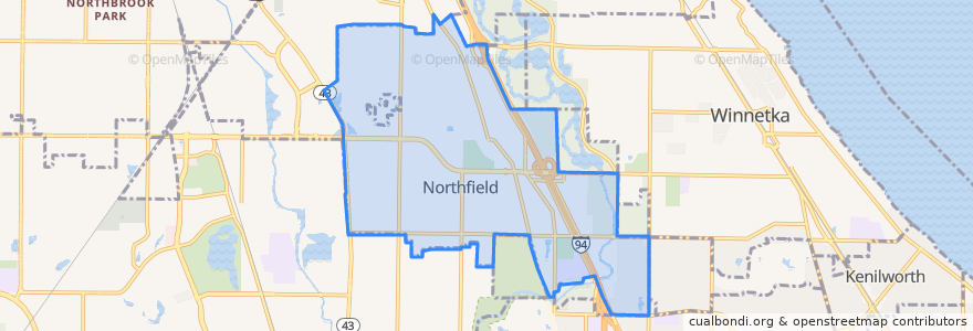 Mapa de ubicacion de Northfield.