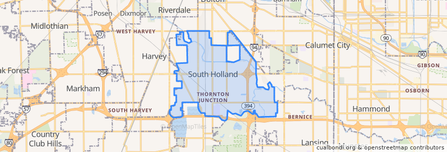 Mapa de ubicacion de South Holland.