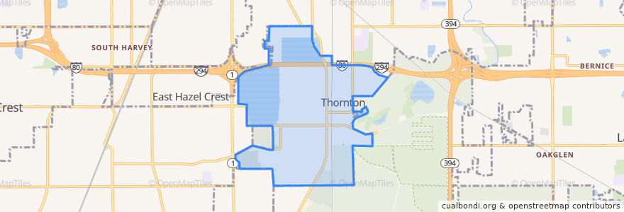 Mapa de ubicacion de Thornton.