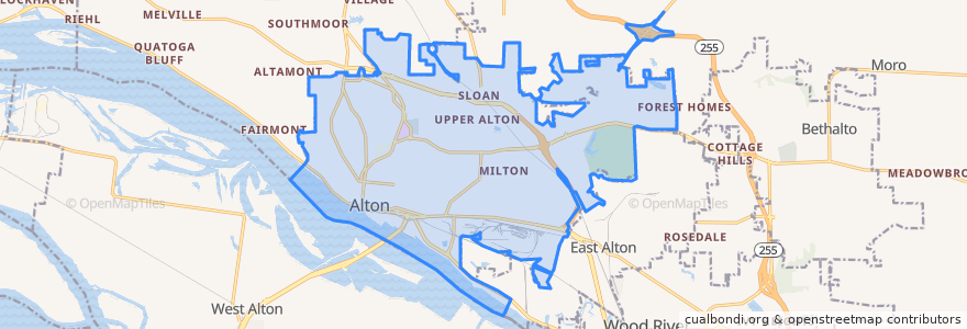 Mapa de ubicacion de Alton.