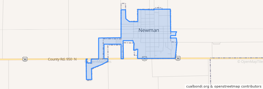 Mapa de ubicacion de Newman.